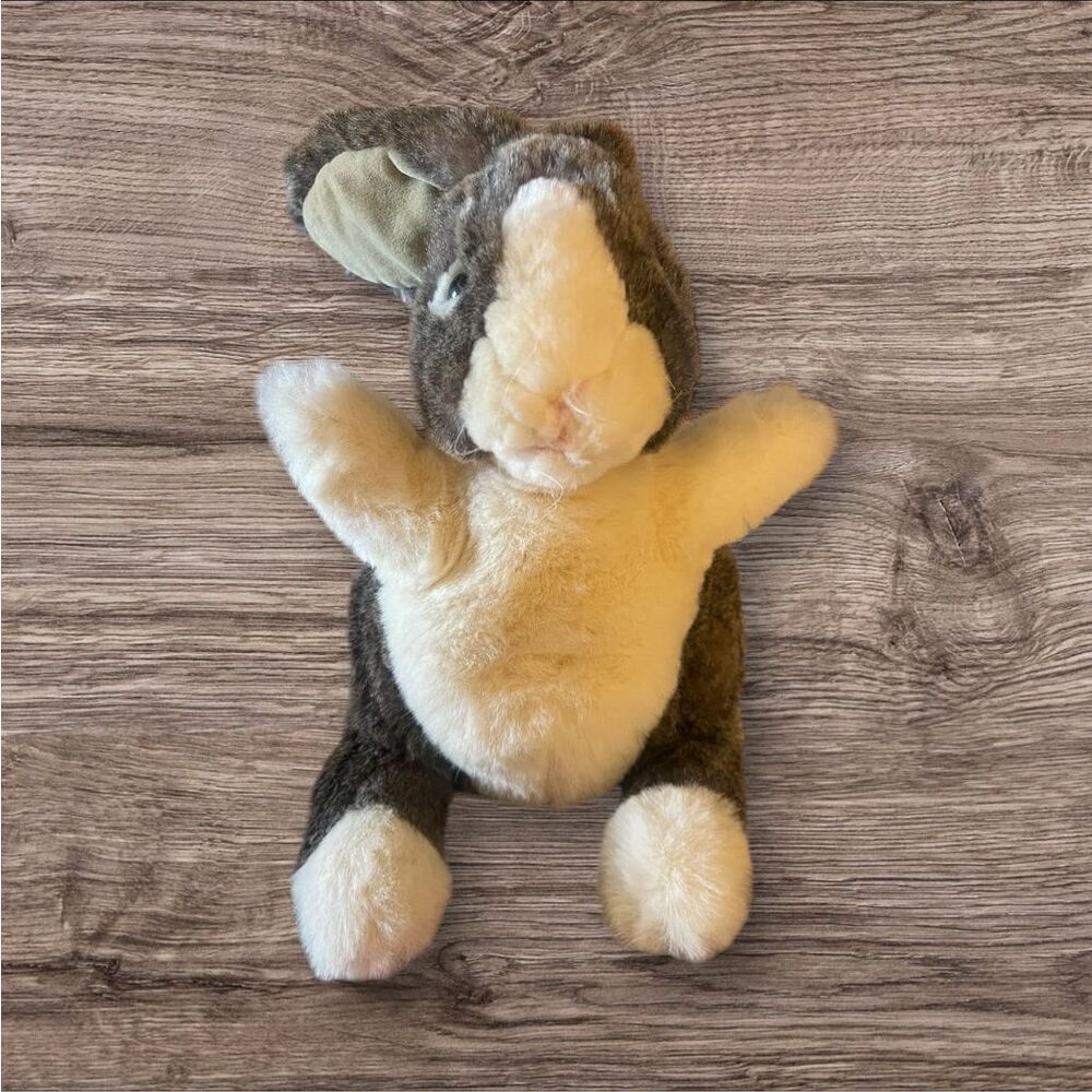 Folkmanis Kids Cream & Coffee Plush Dutch Bunny Rabbit Hand Puppet Size 10"